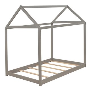 Twin Size Wooden House Bed, Durable Pine Wood & MDF Construction