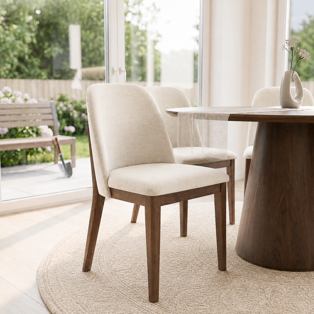 Bellar Mid Century Modern Linen/Velvet Dining Chair (Set of 2)