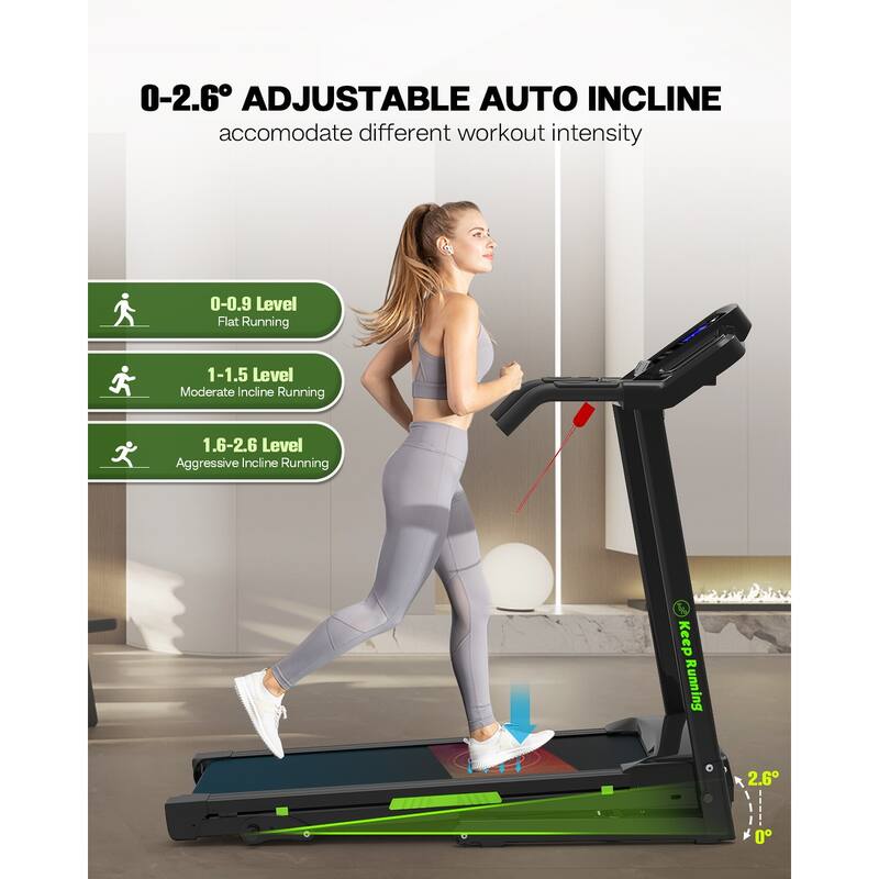 Foldable Treadmill with Incline, Folding Treadmill for Home Electric Treadmill Workout Running Machine, Handrail Controls Speed
