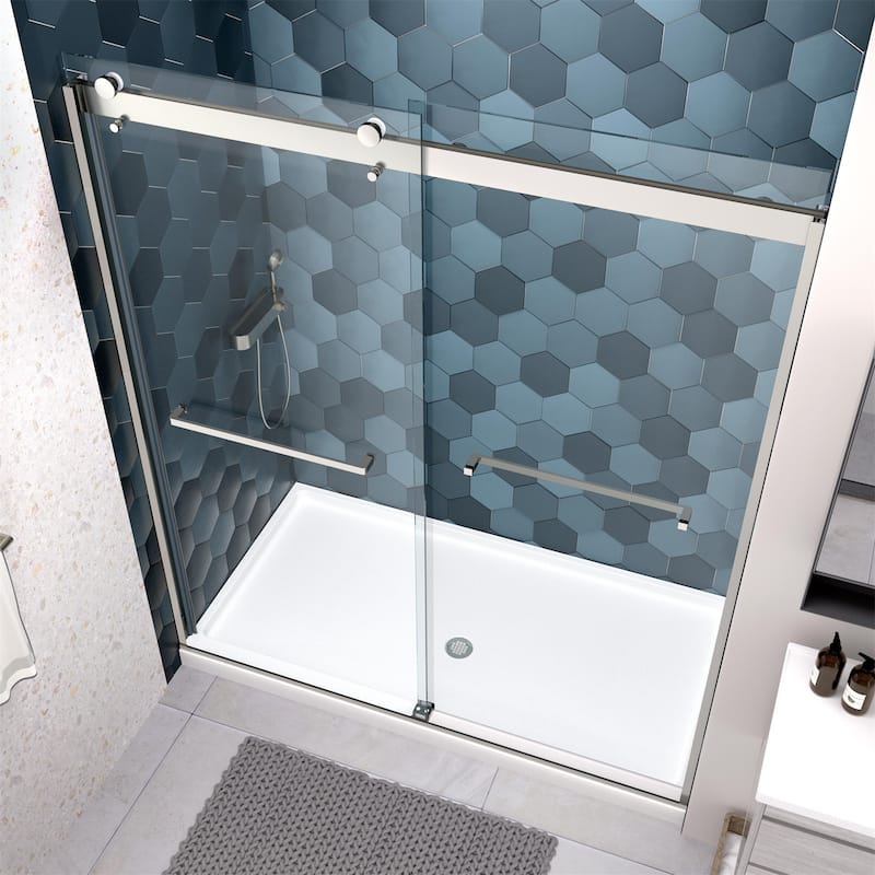 Bypass Sliding Shower Door with 5/16" Tempered Glass