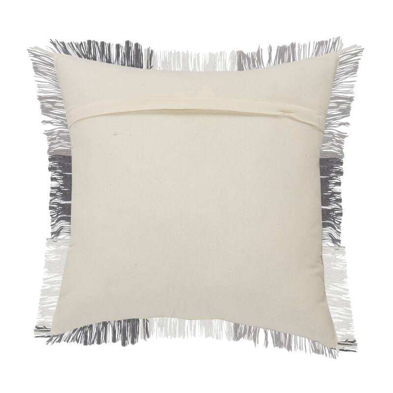 HomeRoots 20" X 20" Dark Gray Light Gray White And Pink 100% Cotton Plaid Zippered Pillow