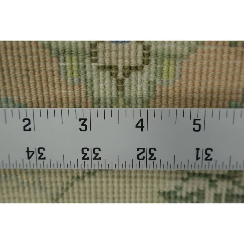 Hand Knotted Oriental Wool & Silk Carpet Traditional All-Over Beige & Ivories Tabriz Area Rug - 9' 10'' X 6' 4''