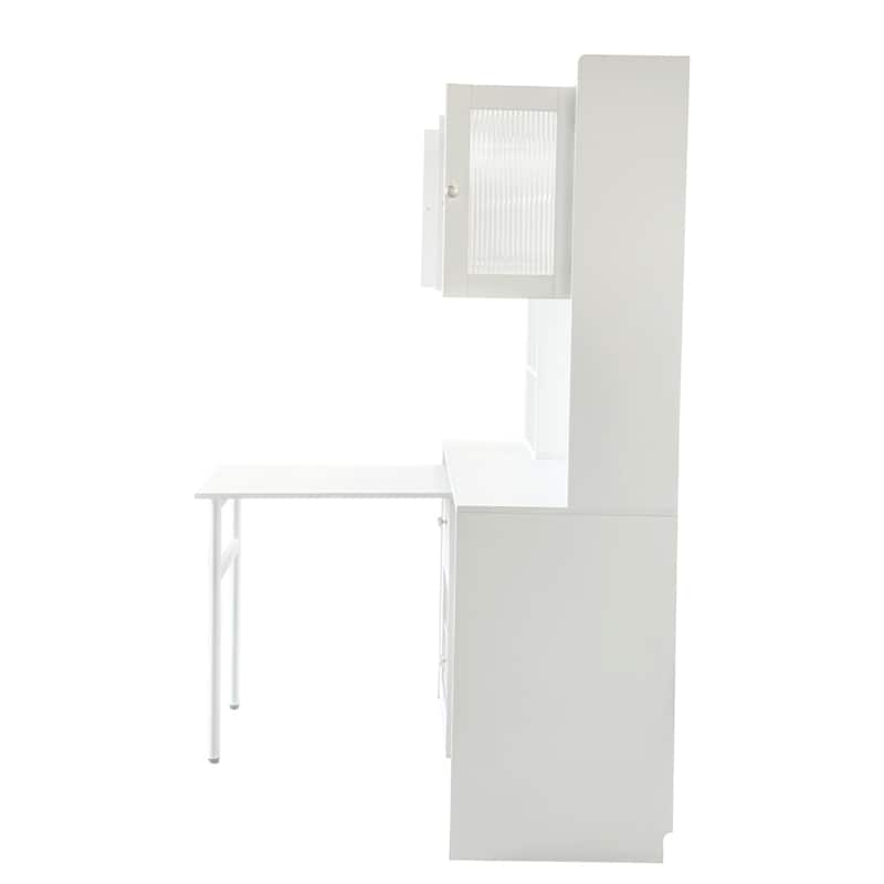 GDFStudio - Saly Modern Multi-Function Home Office Desk & Workstation with Storage, Drawers & Hutch