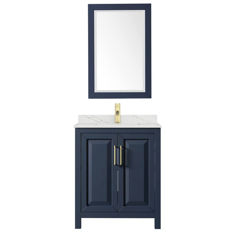 Daria 30-inch Single Vanity, Single Hole Quartz Top, 24-inch Mirror
