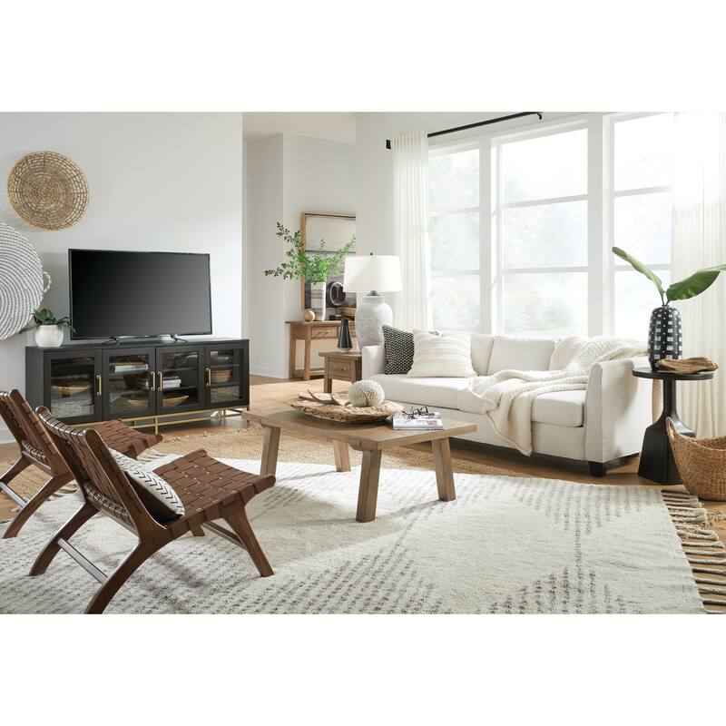 Magnussen Home Lindon Coffee Bean Round Pedestal Accent End Table - 18''W x 18''D x 26''H