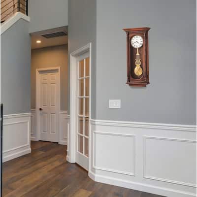 Howard Miller Helmsley Grandfather Clock Style Chiming Wall Clock with Pendulum, Vintage, Old World, Classic Design