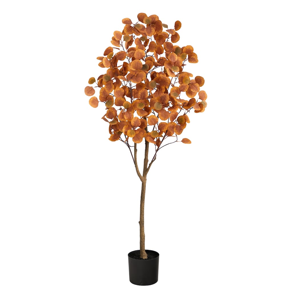 Eucalyptus Tree 5ft Artificial Tree, Realistic Indoor Plant, Elegant Design for Home Decor - Green - 41-50 Inches