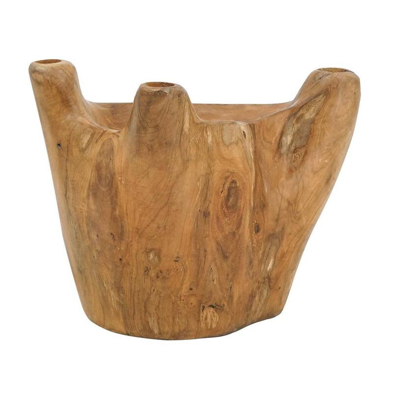 8" Natural Round Solid Wood Table Vase - 10.20