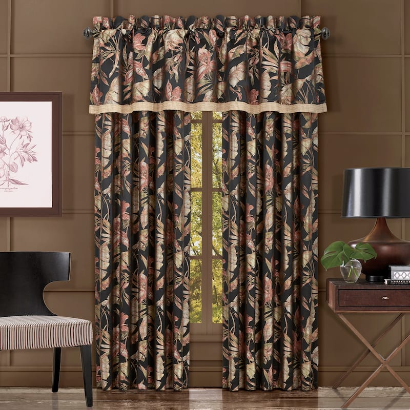 J. Queen New York Martinique 84 Inch Window Panel Pair - 84 Inches - Black