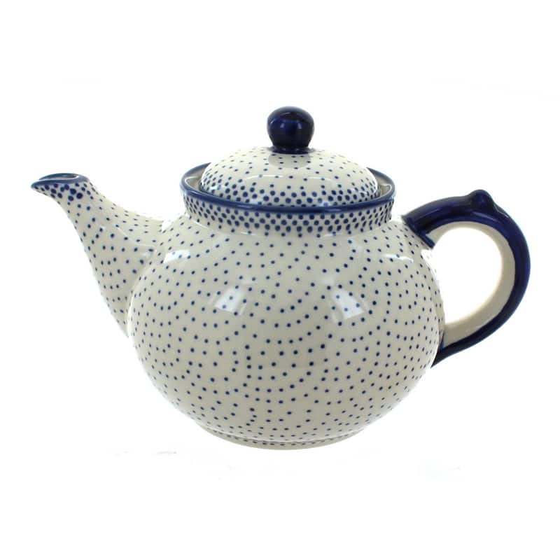 Blue Rose Polish Pottery C017 Manufaktura Teapot - Small Dots