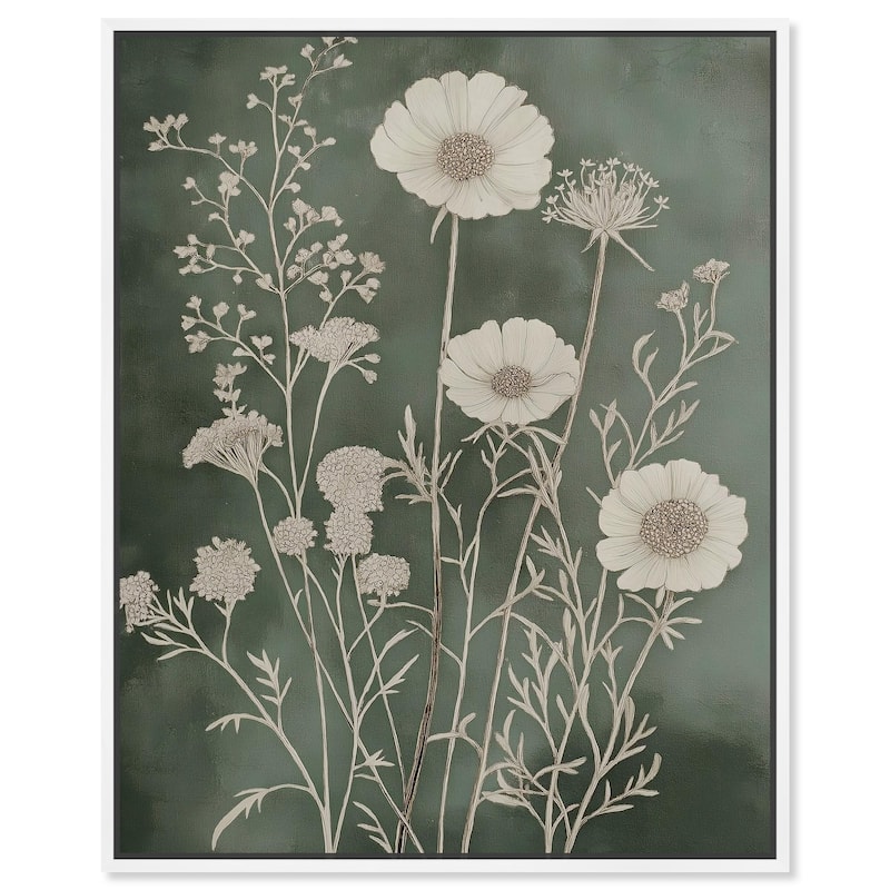 Airy Green Garden Canvas by Art Remedy - 24" x 30" - White