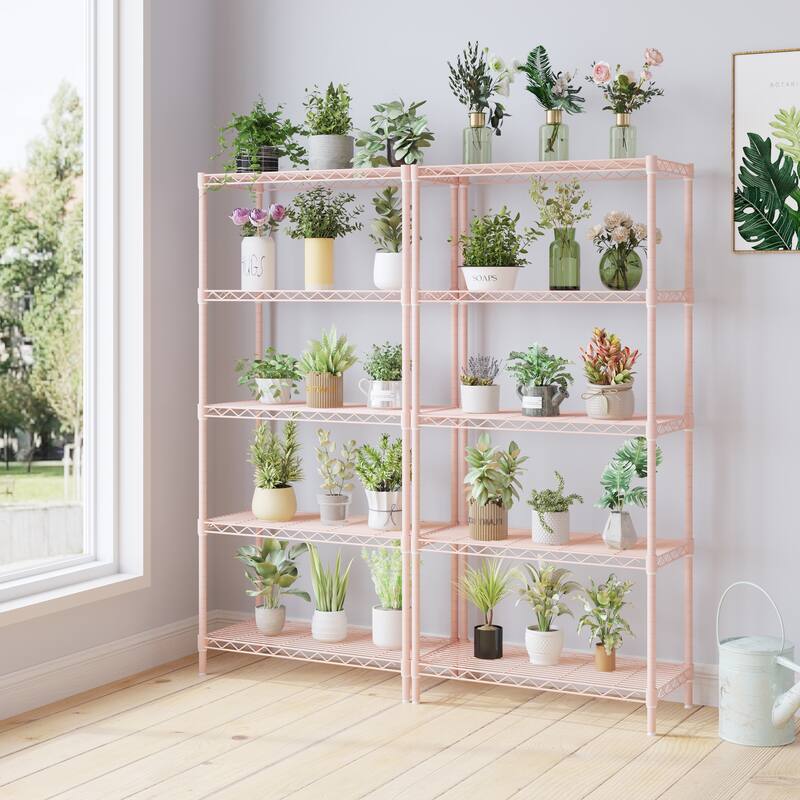 5-Tier Steel Storage Rack with Adjustable Shelves for Organizing Garage Pantry and Kitchen