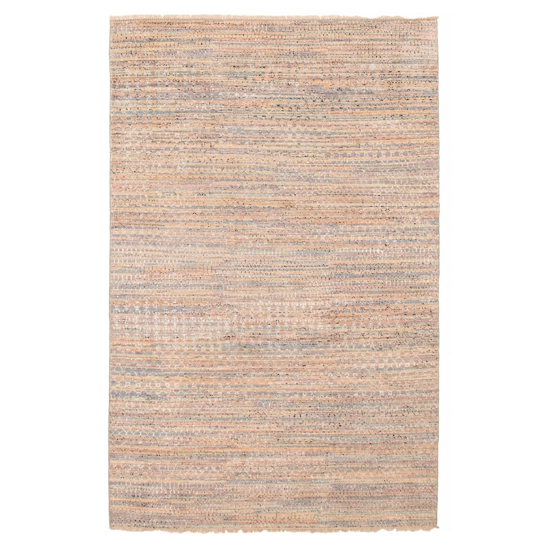 ECARPETGALLERY Hand-knotted Silk Shadow Multi Color Viscose, Wool Rug - 5' 11" x 9' - Multi Color - 5' 11" x 9' - Rectangle