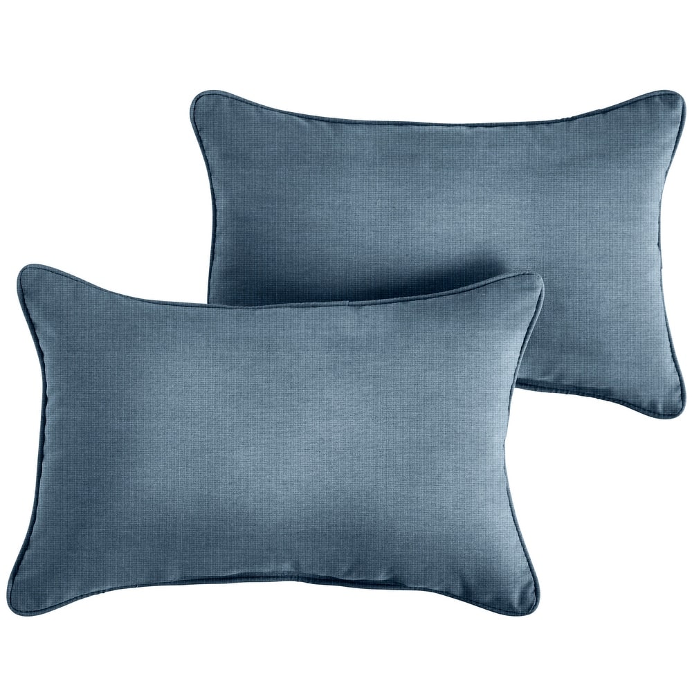 Sorra Home Sunbrella Indoor/Outdoor Corded Lumbar Pillow, Set of 2