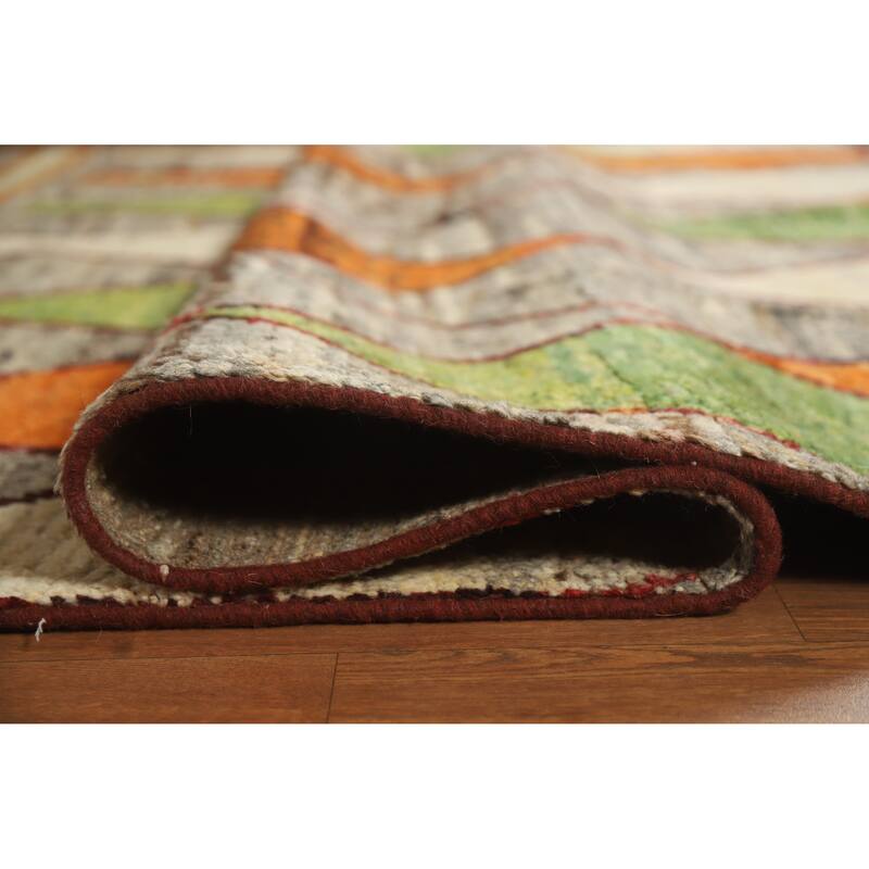 Geometric Moroccan Oriental Area Rug Handmade Multi-Color Wool Carpet - 7'2" x 10'0"