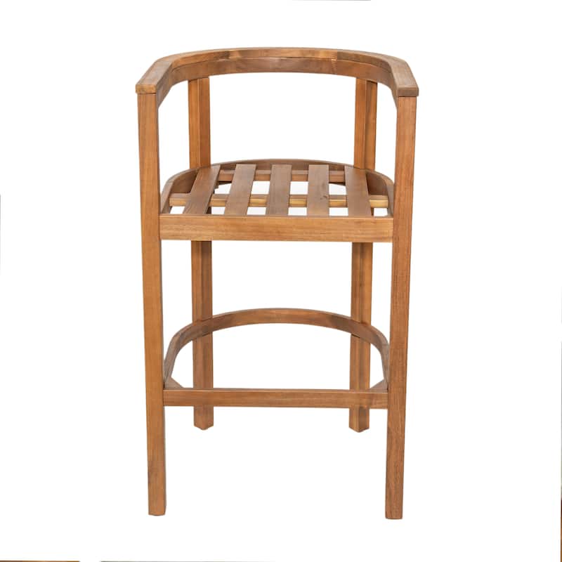 Christopher Knight Home - Lyona Acacia Wood Outdoor Bar Stool (Set of 2)