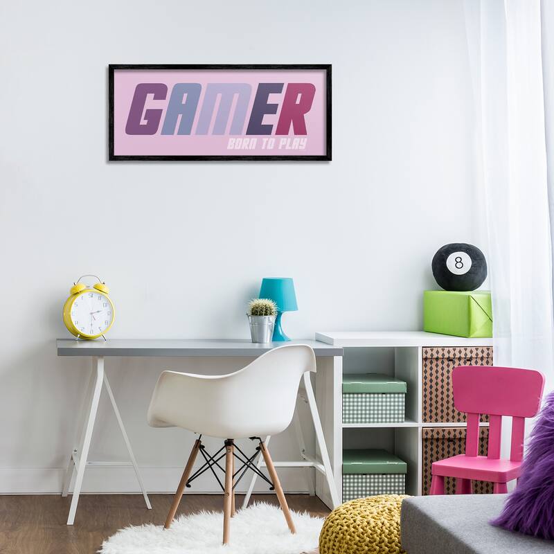 Stupell Gamer Born To Play Framed Giclee Art Design By Yass Naffas Designs