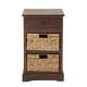preview thumbnail 38 of 87, Cream, Teal, White or Brown Wood 2 Baskets and 1 Drawer Storage Unit - 16 x 13 x 28