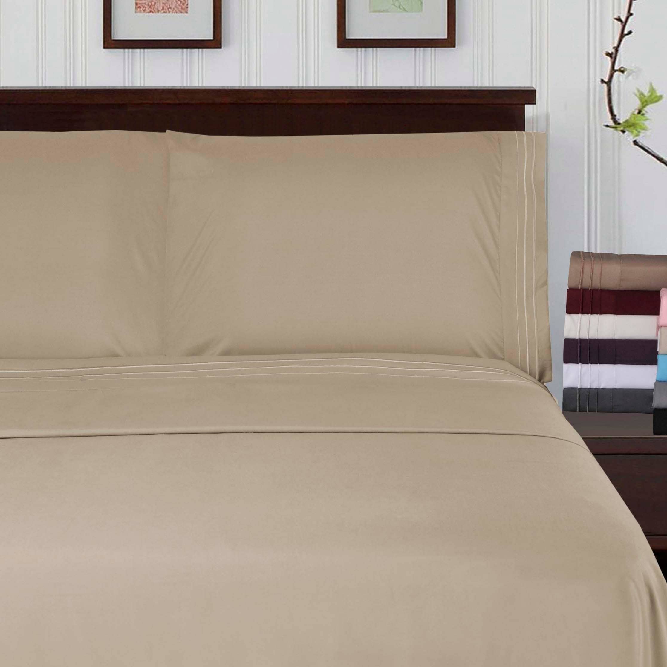 Superior Wrinkle-resistant Embroidered Microfiber Deep Sheet Set
