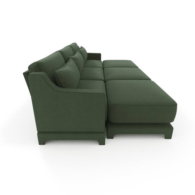 GDFStudio- Aurelius Chenille Three-Seater Sofa and Triple Ottoman