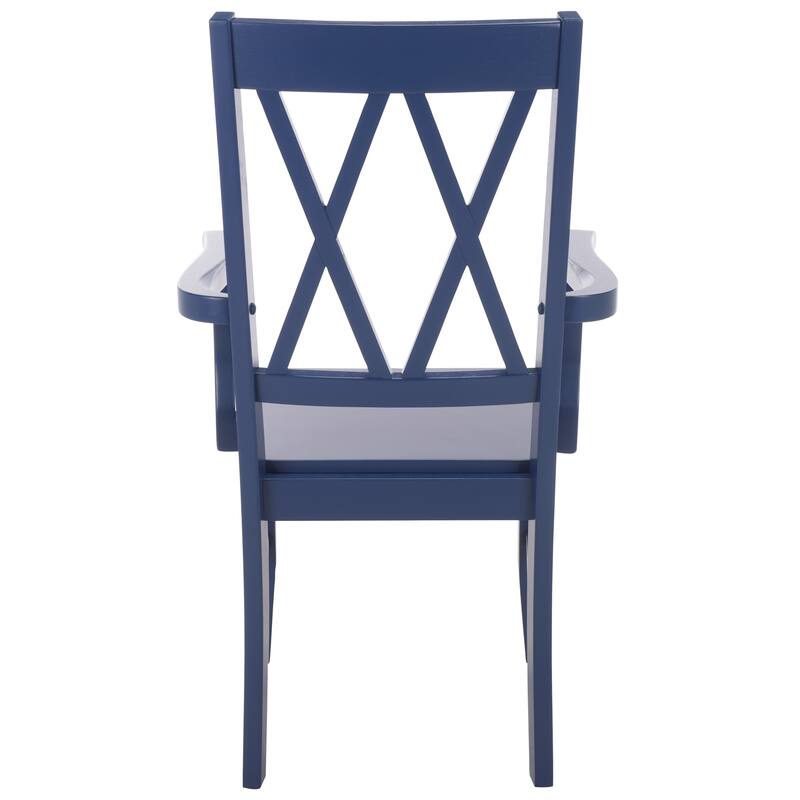 SAFAVIEH HOME Yelena Double X-Back Arm Chair - 18"W x 22"D x 39"H