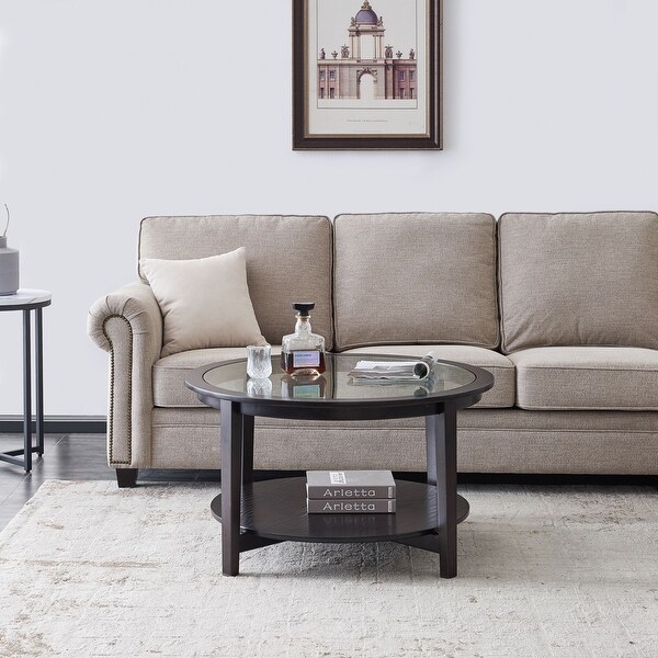 Modern black coffee table - Overstock - 33593453