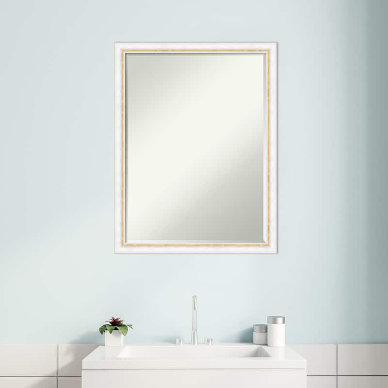 Morgan Half-Inch-Bevel Wood Framed Bathroom Vanity Wall Mirror - Glass Size 18x24