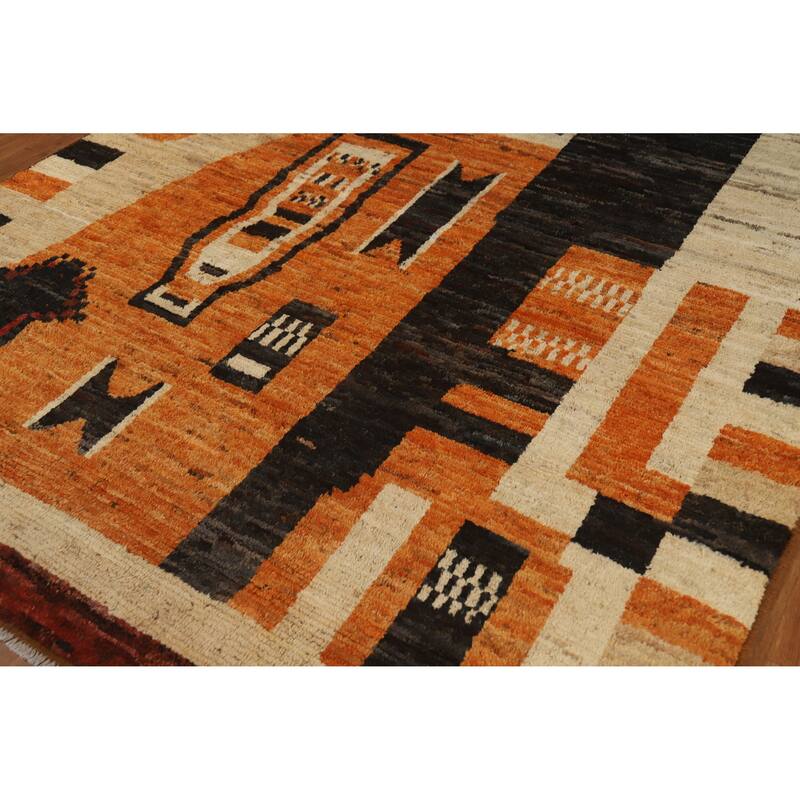 Tribal Geometric Moroccan Oriental Area Rug Handmade Wool Carpet - 6'9" x 9'10"