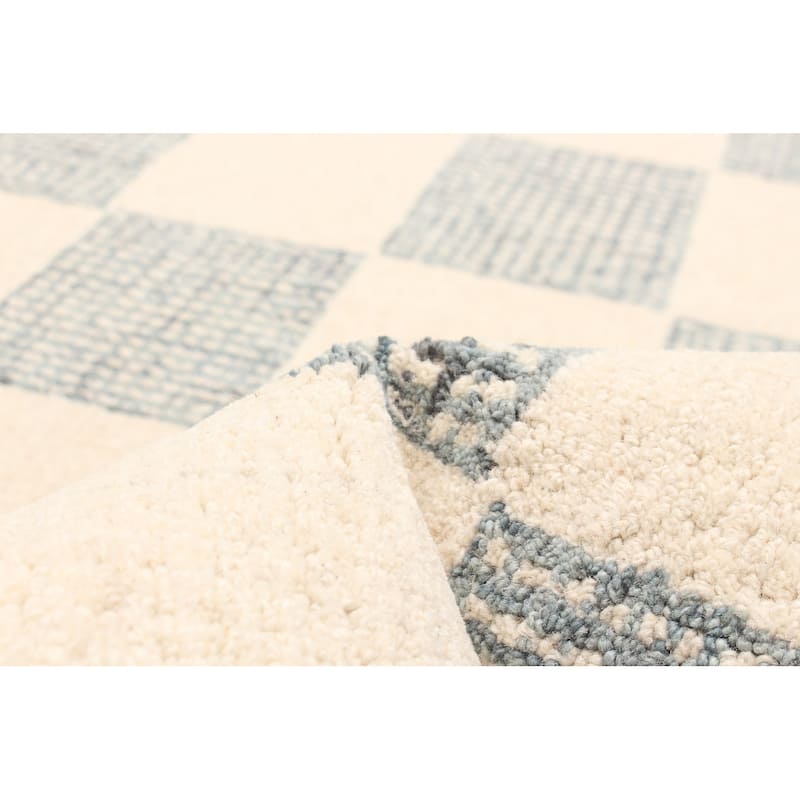 ECARPETGALLERY Hand Tufted Timeless Cream Wool Rug - 5'0 x 7'11