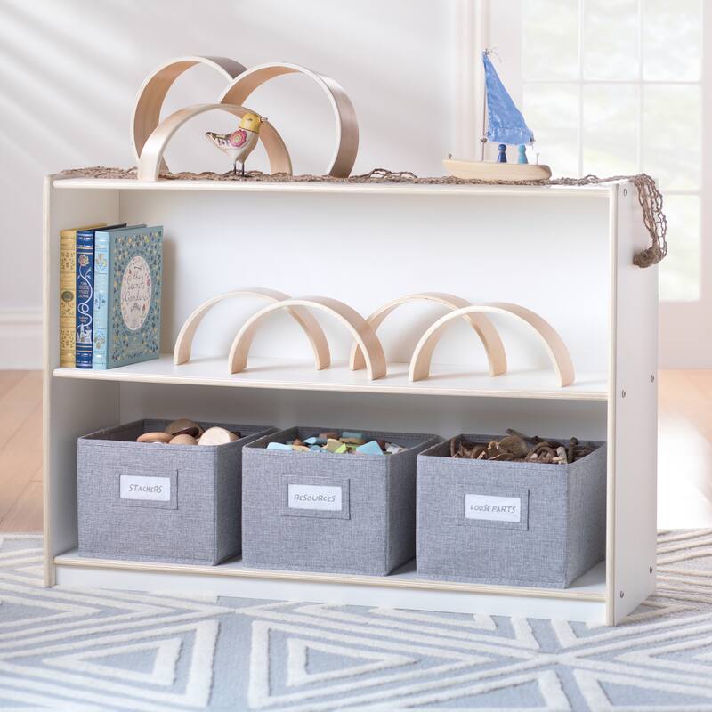 Guidecraft EdQ Essentials Two Shelf Open Storage 30'' - White