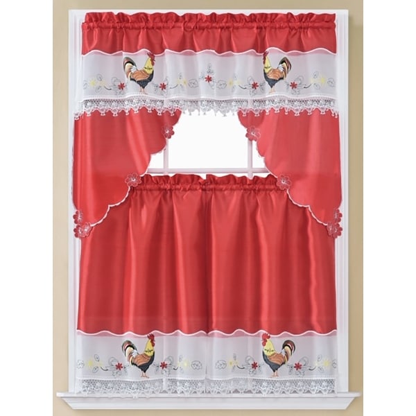 Rooster kitchen store curtains