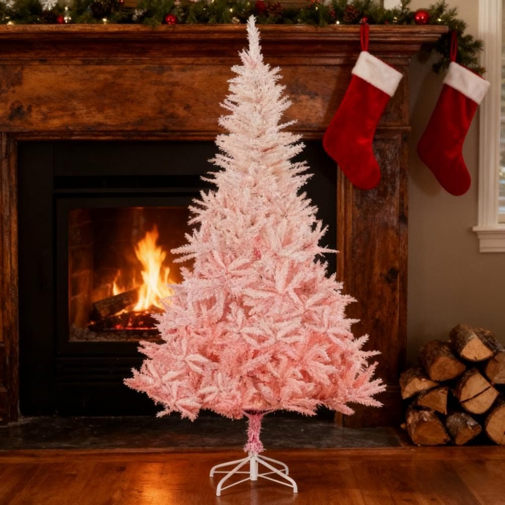 Christmas Tree,Spruce Artificial Christmas Tree with Realistic Branches and 800 Tips - Pink