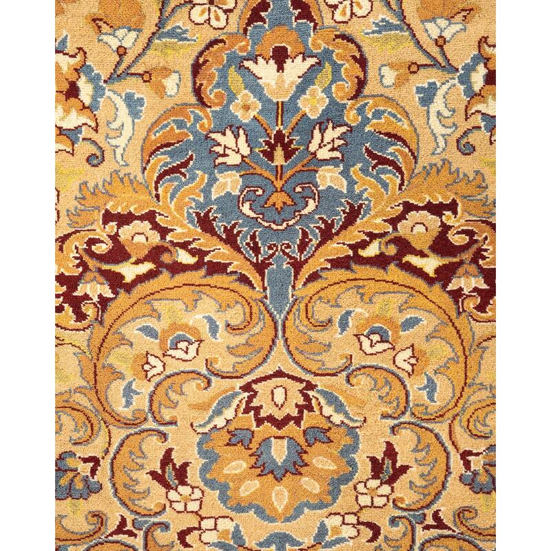 Overton Handknotted Wool Traditional Oriental Yellow Area Rug - 9' x 12'