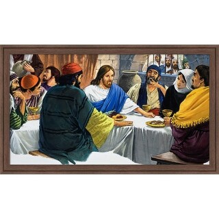 Christ With Mary Magdalene by English School Framed Mounted Canvas Wall ...