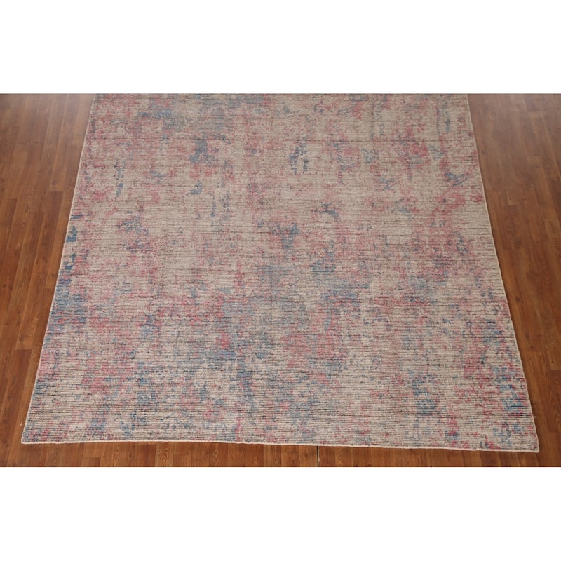 Abstract / Modern Area Rug Hand-Knotted Multi-Color Wool Carpet - 7'10"x 9'8"