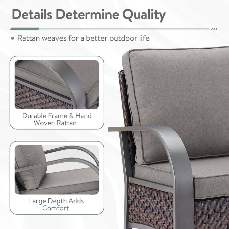 PE Wicker 2 Patio Chairs with Cushion