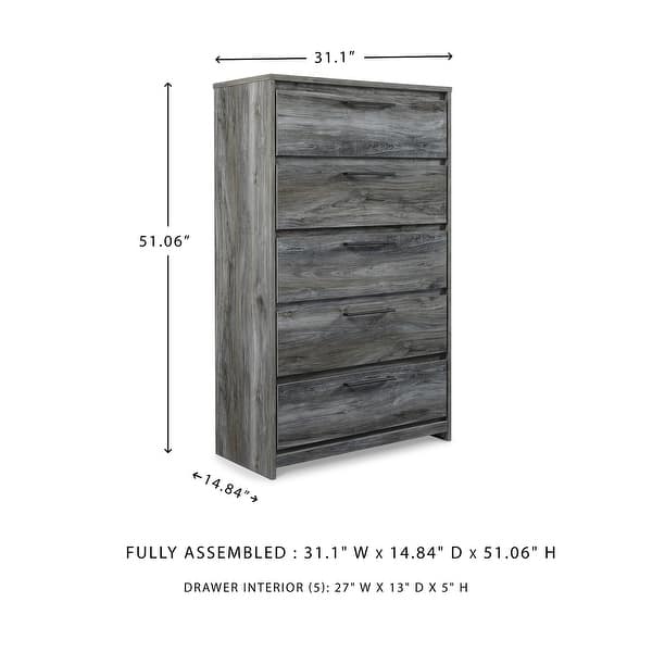 dimension image slide 5 of 6, Signature Design by Ashley Baystorm Gray Dresser