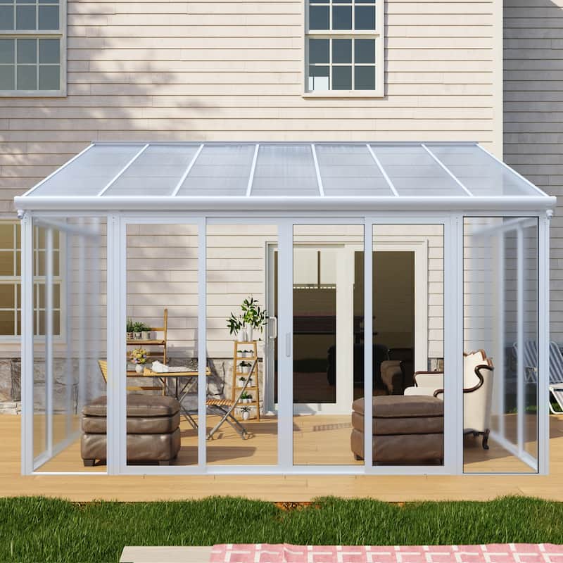 GDF Studio - Castellina Outdoor Enclosed Patio Cover with Sliding Doors