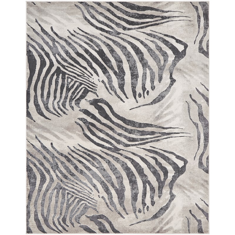 N Natori Serengeti Zebra Print Area Rug