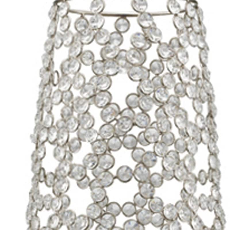 HomeRoots 40" Silver Oval Crystal Glass Floor Vase With Faux Crystals