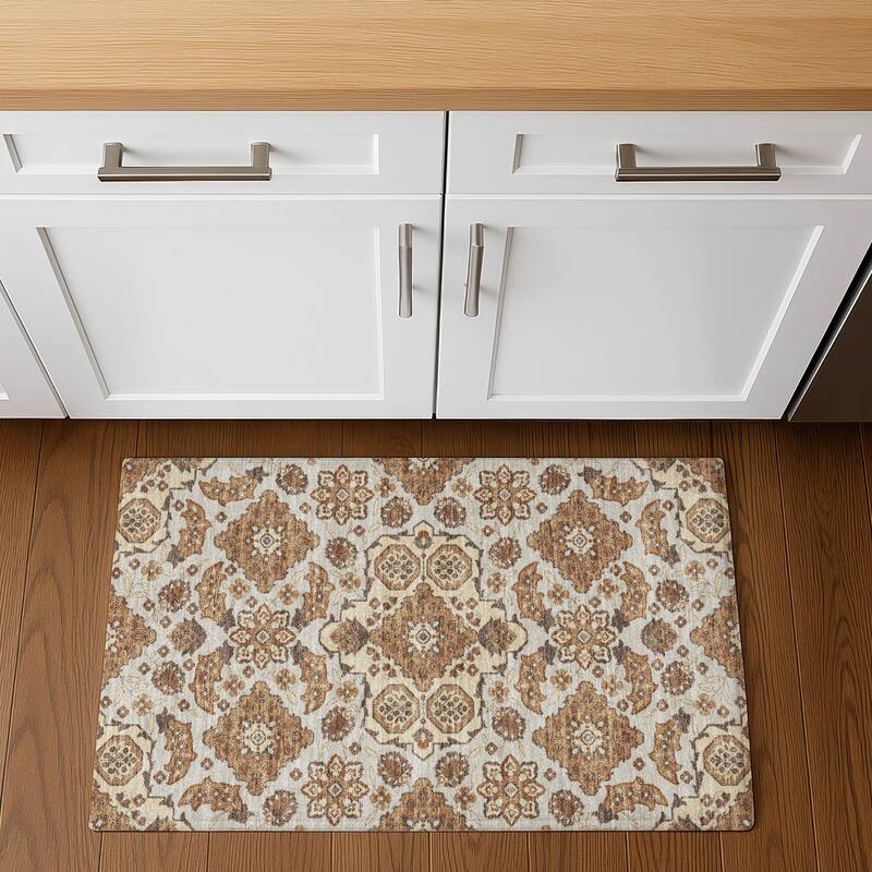 Premium Washable Super Soft Classic Traditional Mayfield Rug - Copper - 1'8" x 2'6"