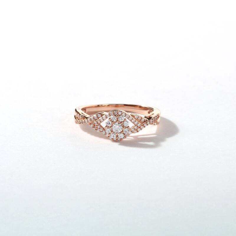 1/3ct TDW Diamond Cluster Engagement Ring in 10k Gold for Women