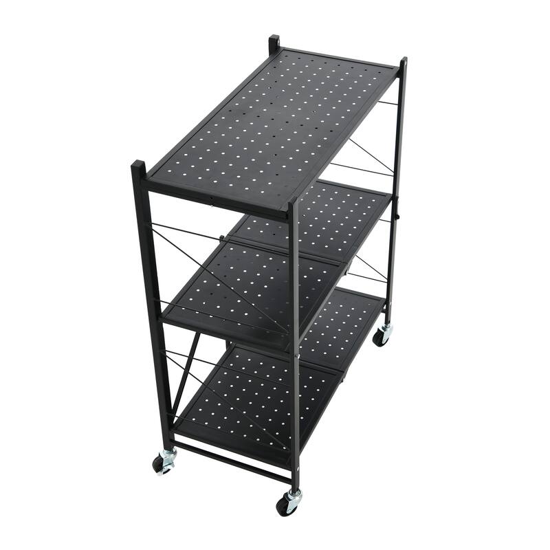 Household Essentials Metal 3-Tier Foldable Utility Rack - 26.8"L x 13.8"W x 33.8"H