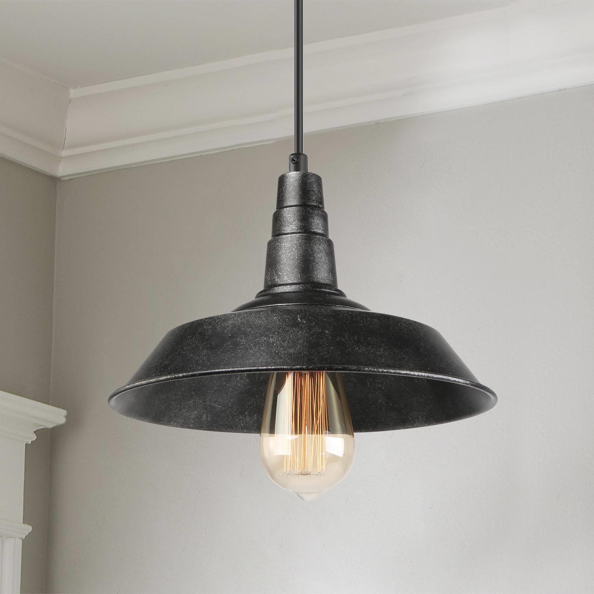 Modern Industrial Rustic 1 Light Barn Pendant Light for Kitchen Island 10.2 x 10.2 x 9.1 10.2 x 10.2 x 9.1 Bed Bath Beyond 24207096