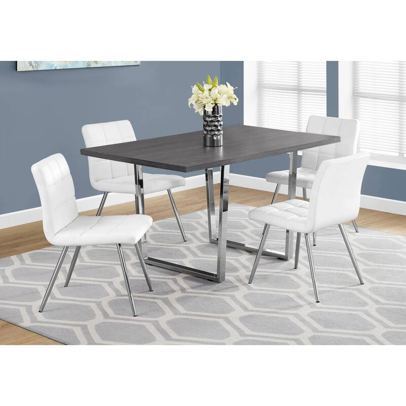 Dining Table, Rectangular, Kitchen, Dining Room, Chrome Metal