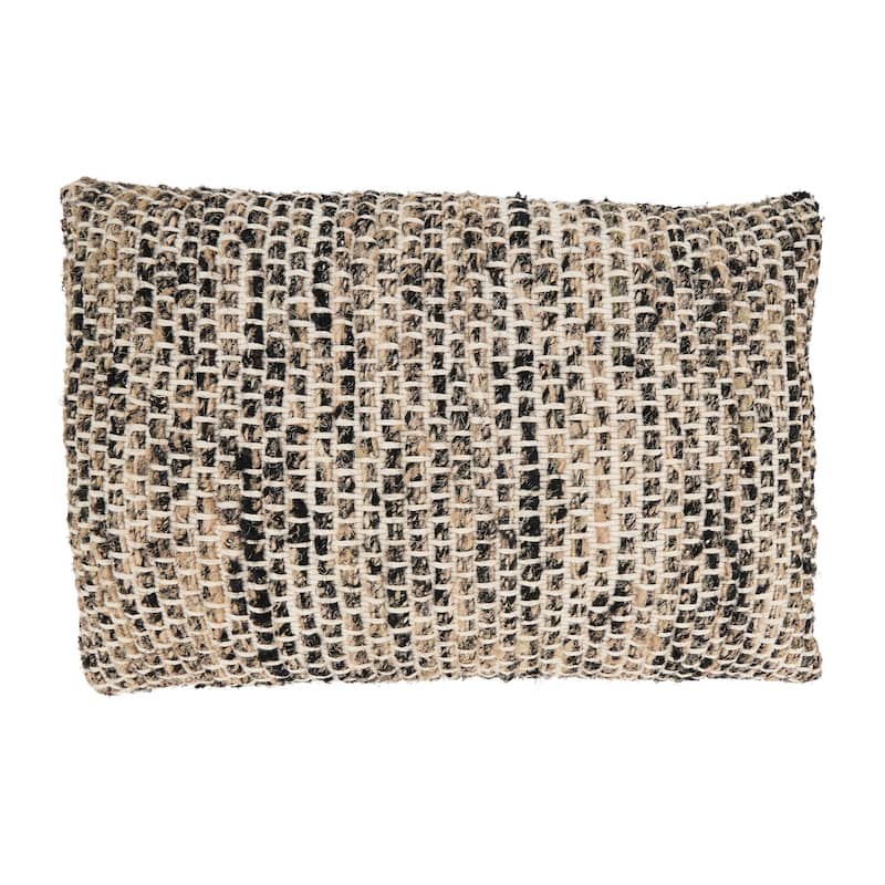 Sleek Striped Throw Pillow - 16"x24" - Feather Down - Natural