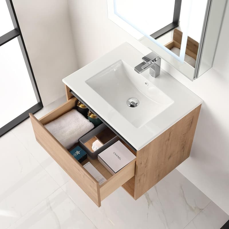 Blossom Bergen Wall Mounted Floating Bathroom Vanity with Sink