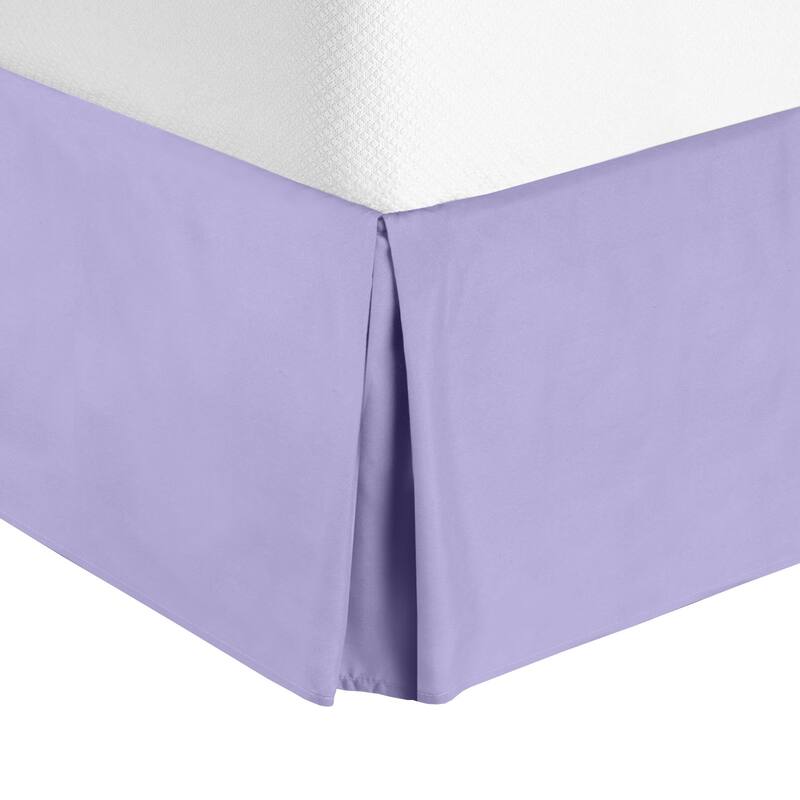Luxury Microfiber Pleated Bed Skirt 14 Inch Drop Queen Size - Lavender