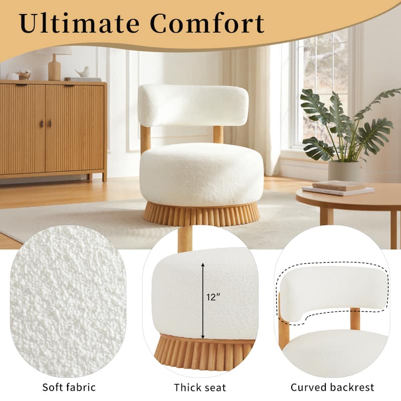 Christopher Knight Home - Rovena Modern Farmhouse Upholstered Accent Chair with Thatched Wood Base