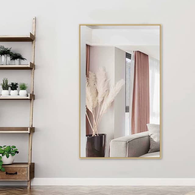 Huge Modern Framed Full Length Floor Mirror - 59x35 - Gold